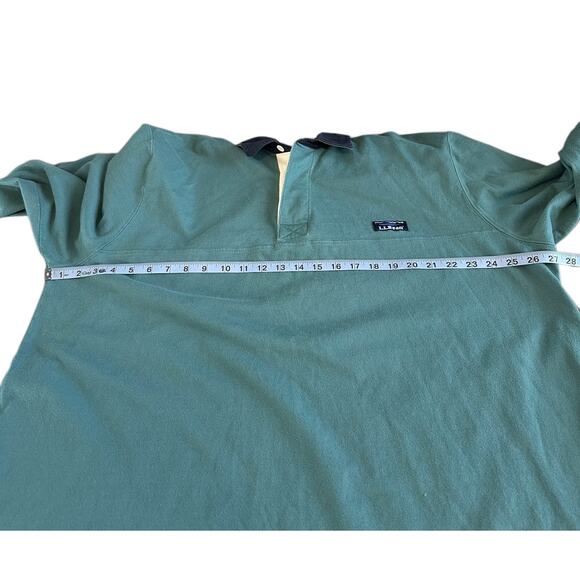 L.L. Bean Men's Green Casual Traditional Fit Long Sleeve Polo Shirt Size XXL - Picture 10 of 11
